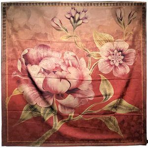 NWT Double Sided Silk Scarf 52"x52" Large Square Shawl Wrap XiangYunShal 2263